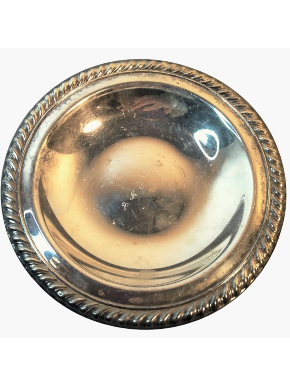 Silver Plated Decorative Serving Dish Braided Edge
